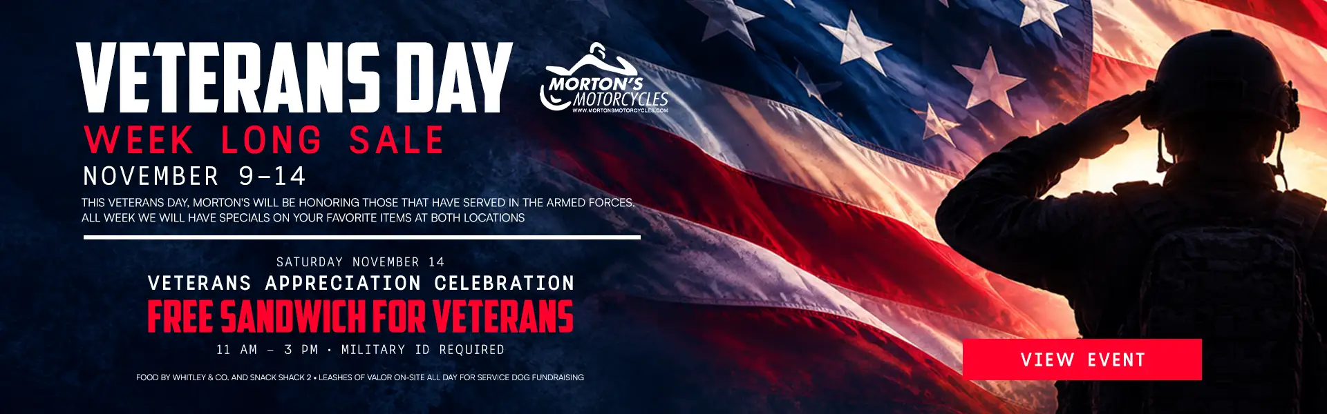 Veterans Day Week Long Sale (Nov 9-14) banner